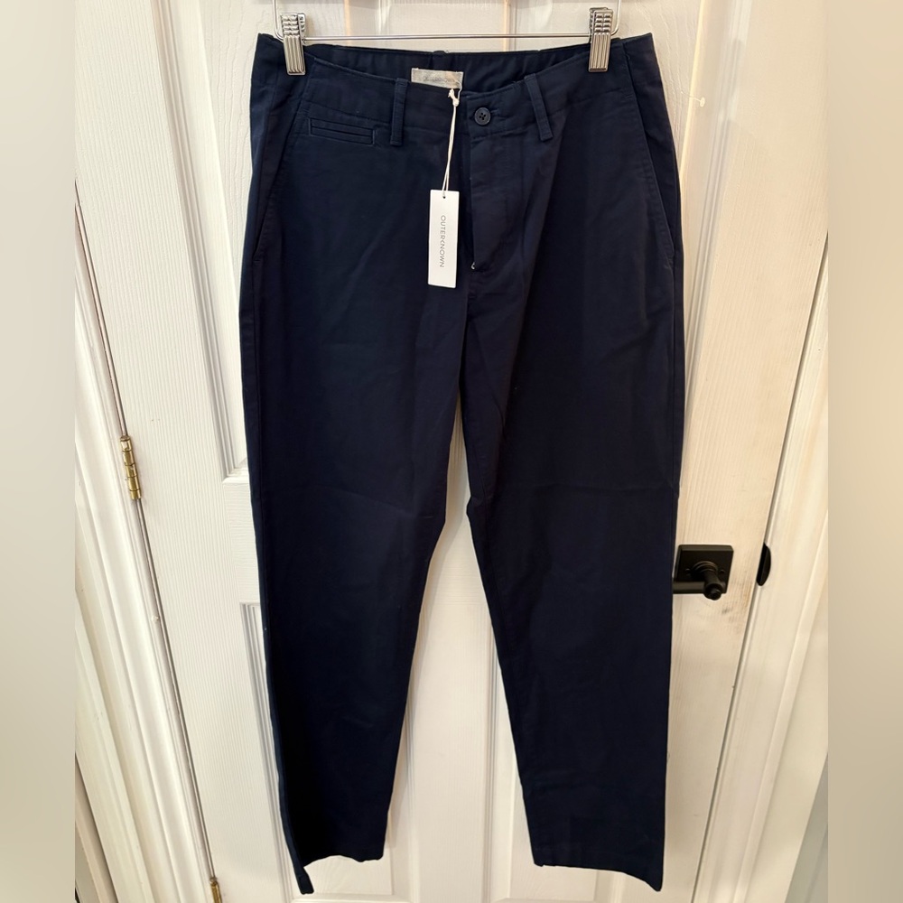 Outerknown Navy Chinos Relaxed Fit Tapered Leg